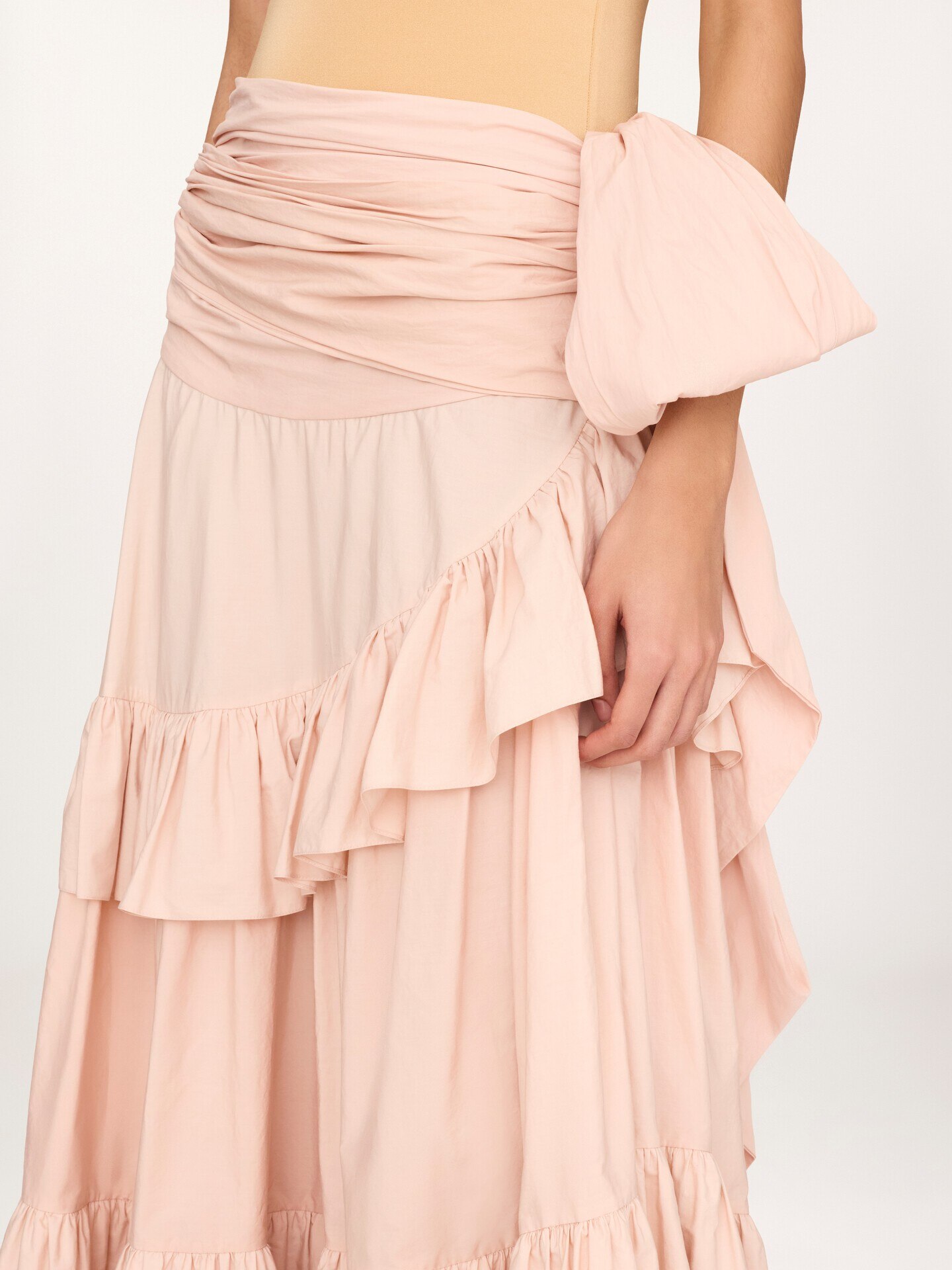 Ruffled long skirt in cotton poplin - 5.0