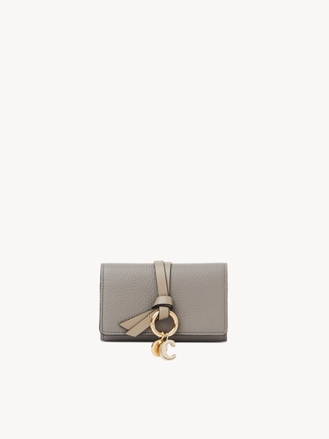 Alphabet key case in grained leather 