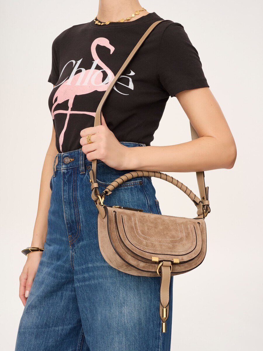 Mini Marcie shoulder bag in suede leather - 2