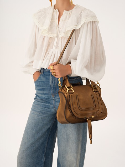 Bolso Marcie peque&ntilde;o de cuero metalizado