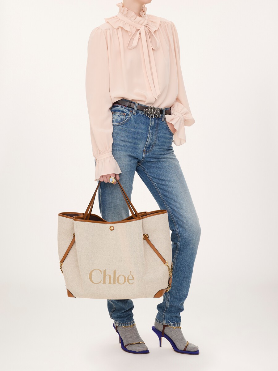 Large sac double port&eacute; Chlo&eacute; Clover en toile - 7