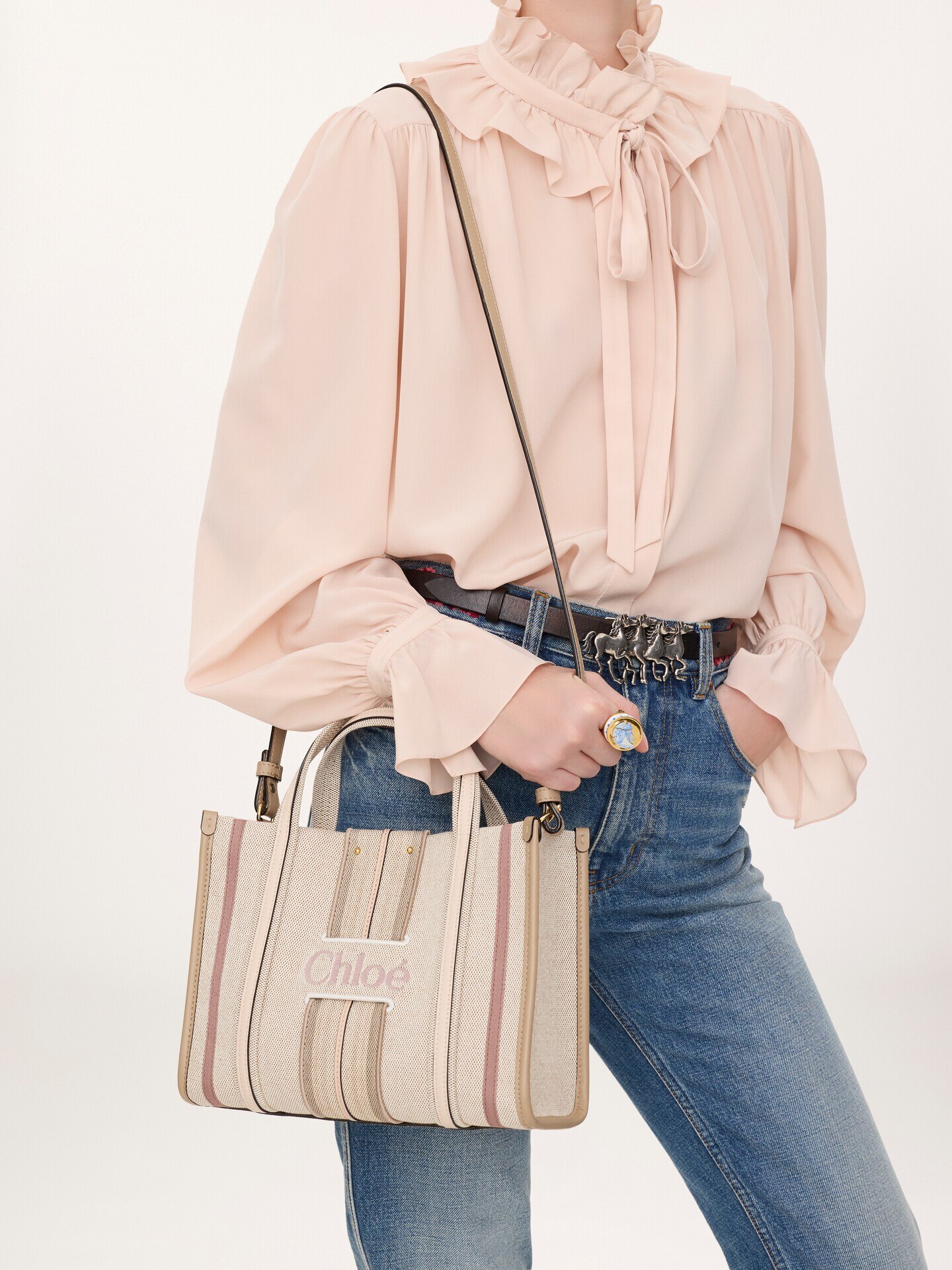 Small Woody Loop tote bag in canvas - 2.0