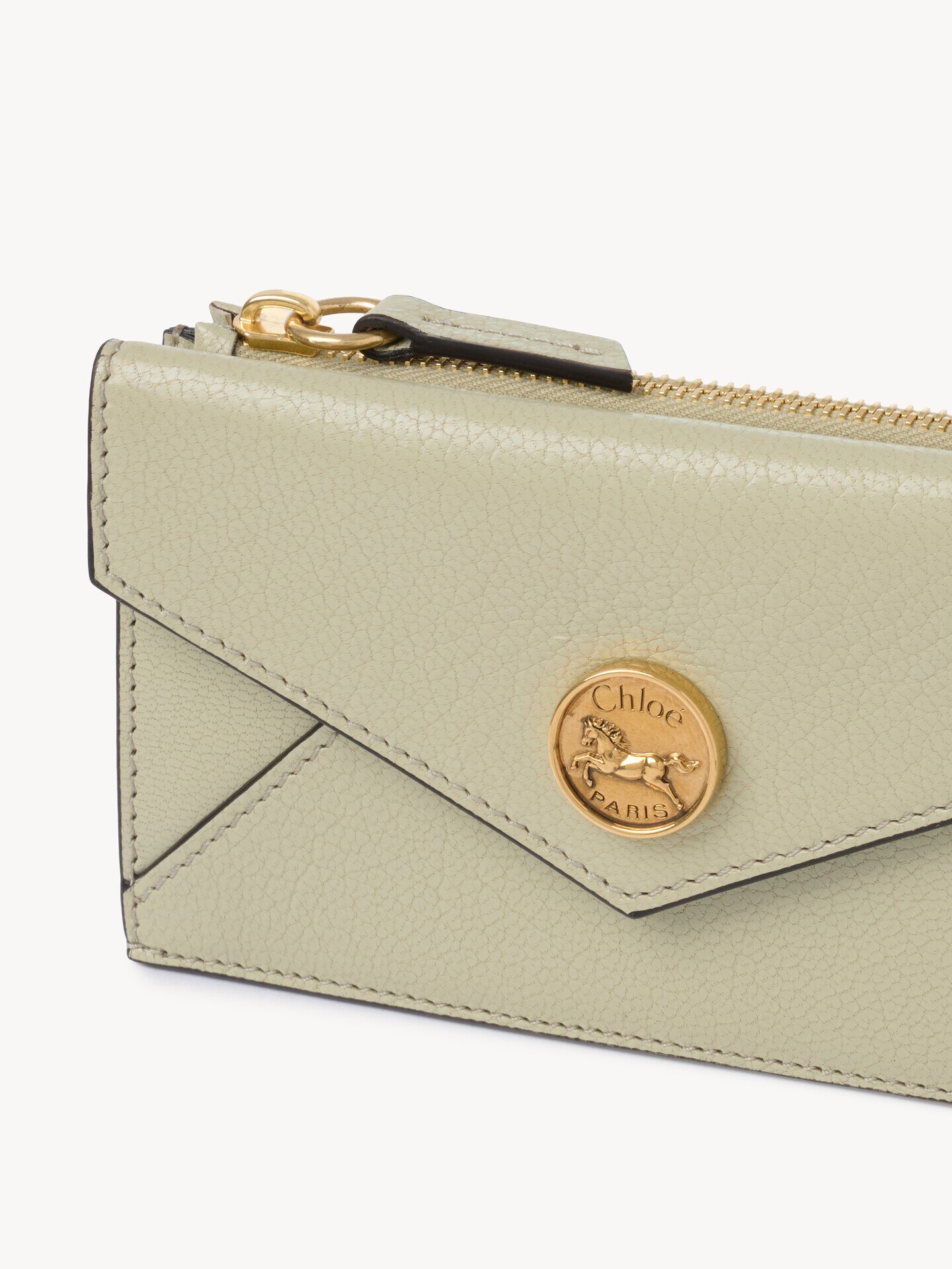 Small Envelope purse with card slots in grained leather - 3.0