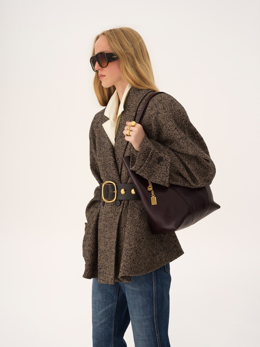 Chlo&eacute; Spin tote bag in grained leather - 3