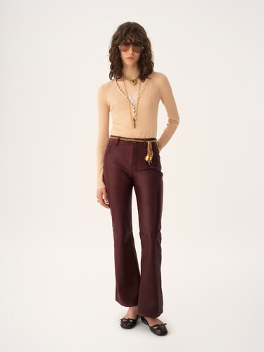 Flared pants in leather - 4