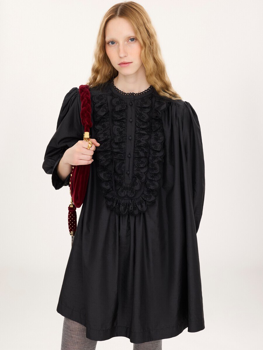 Long-sleeve mini dress in technical taffeta - 3