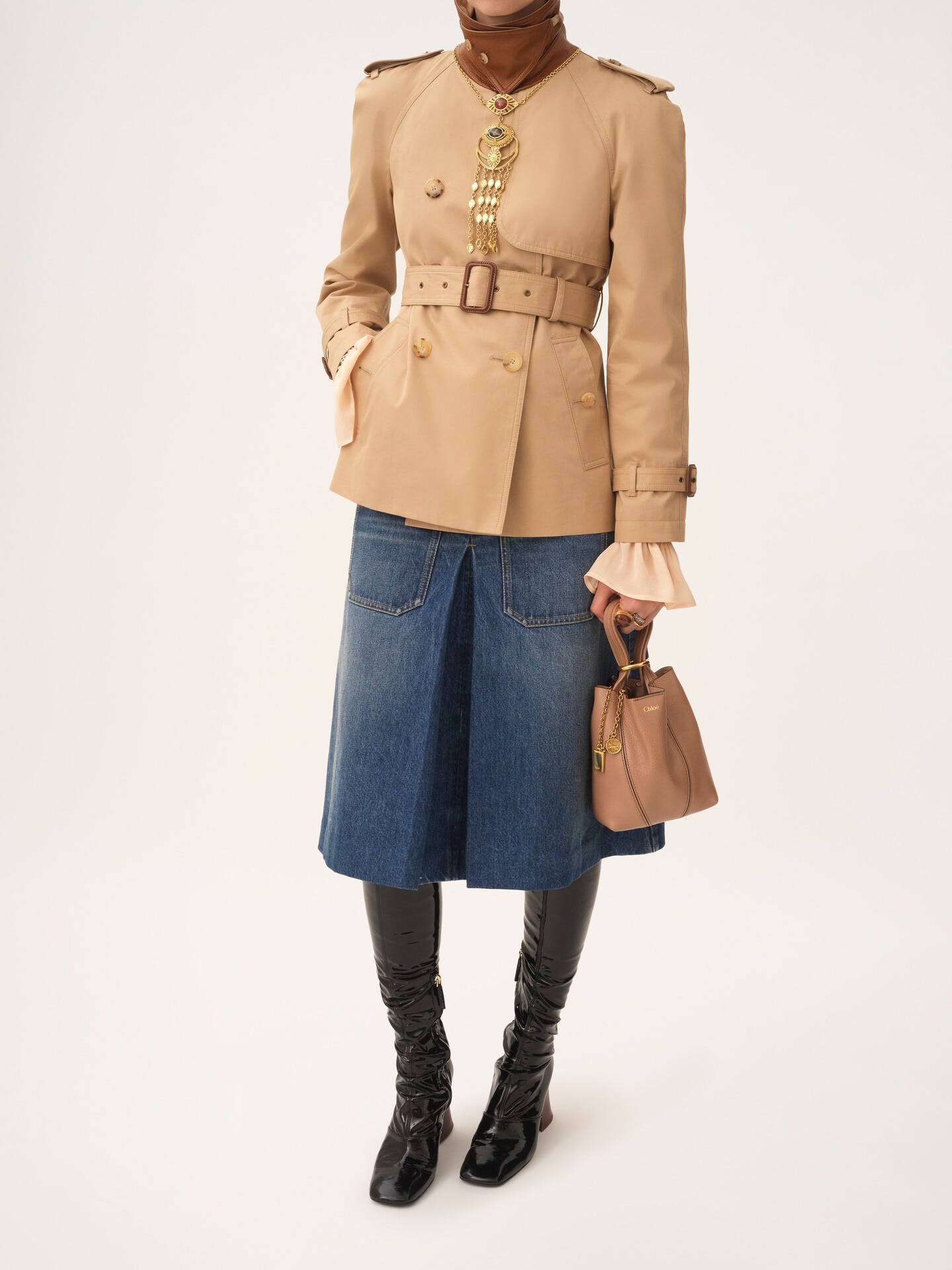 Small Chlo&eacute; Spin tote bag in grained leather - 7.0