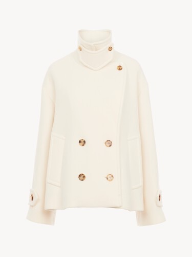 Oversized short coat in wool - 2