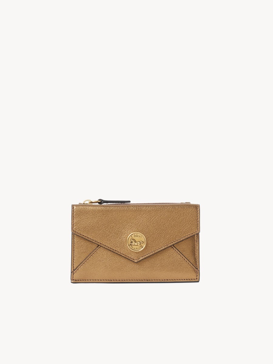Small Envelope purse with card slots in metallized leather - 2