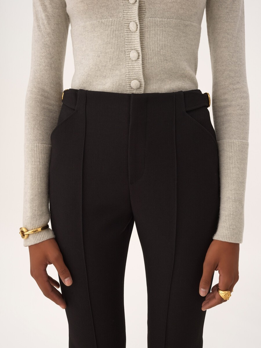 Tailored capri pants in wool cr&ecirc;pe - 6