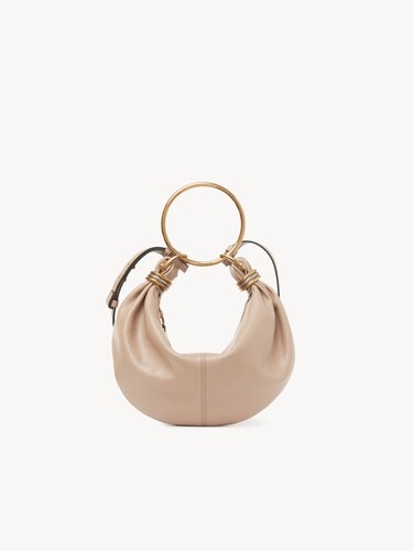 Small Bracelet Hobo bag in grained leather - 2