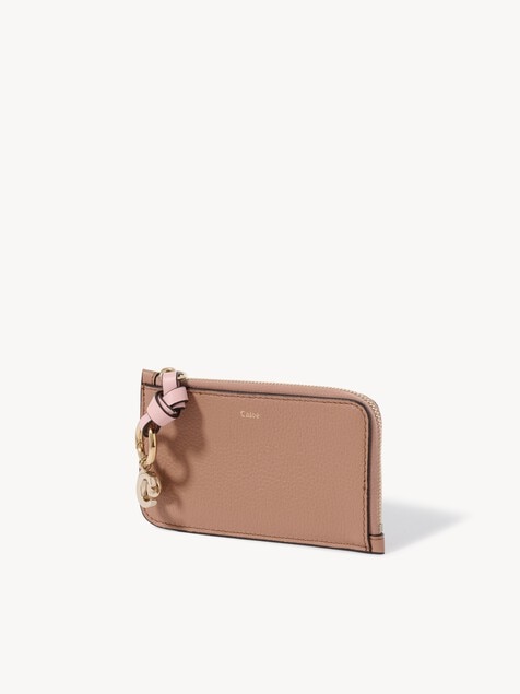 Alphabet wallet in grained leather