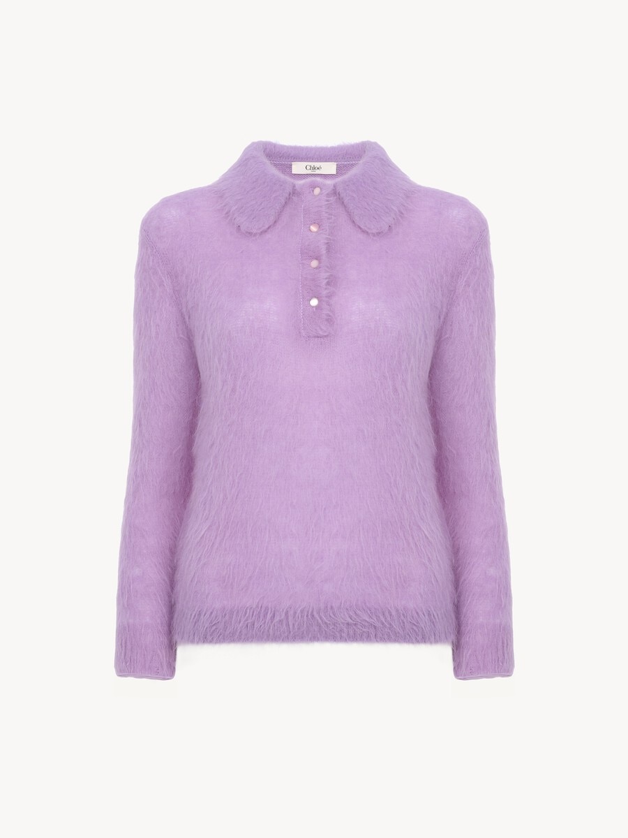 Polo sweater in an alpaca wool-blend knit - 2
