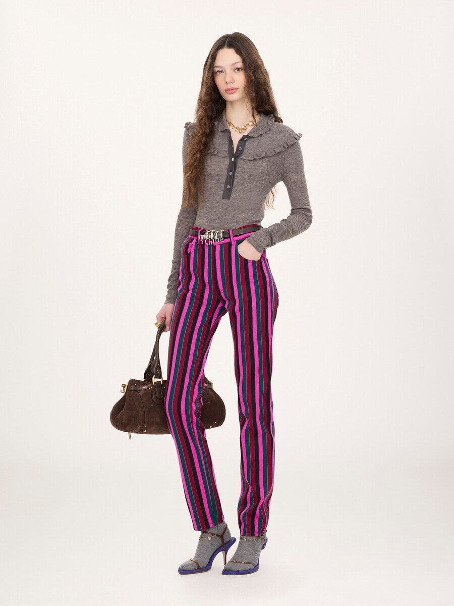 Fitted Henley shirt in a superfine wool knit - 1