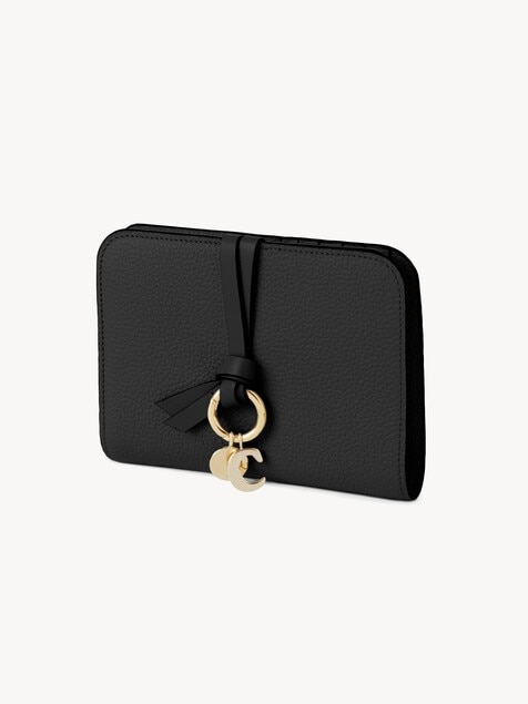 Alphabet bi-fold wallet in grained leather