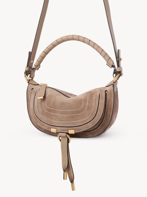 Mini Marcie shoulder bag in suede leather