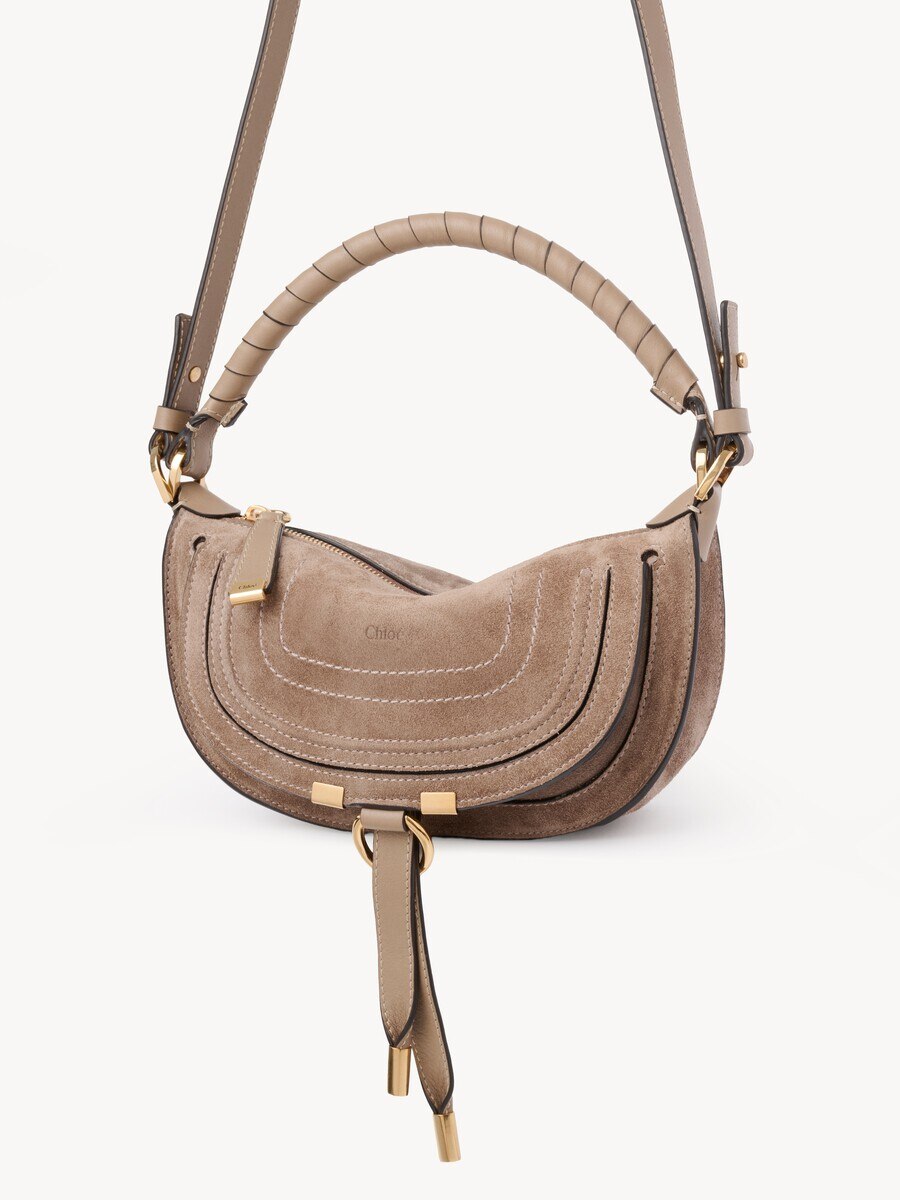 Mini Marcie shoulder bag in suede leather - 3