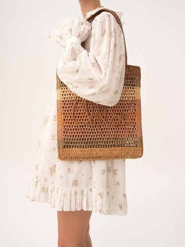 Summer Banana tote bag in raffia - 3