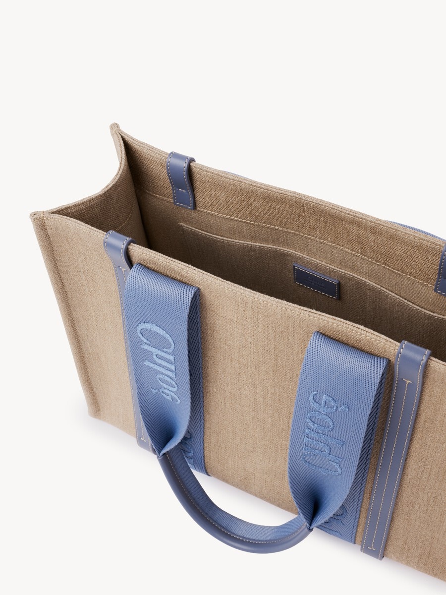 Woody tote bag in linen - 8