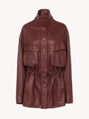 High-neck parka in leather - 2