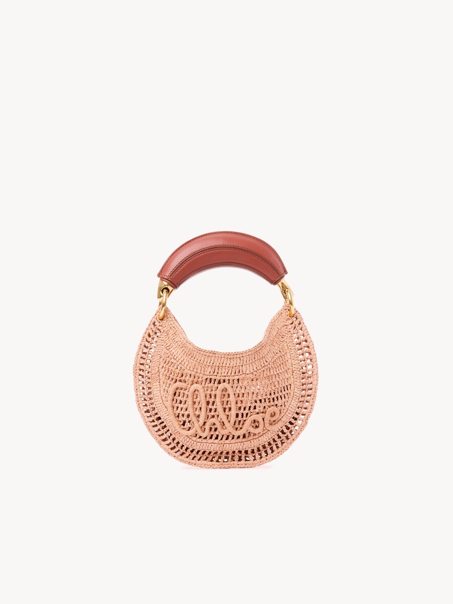 Mini Summer Banana hobo bag with strap in raffia - 1