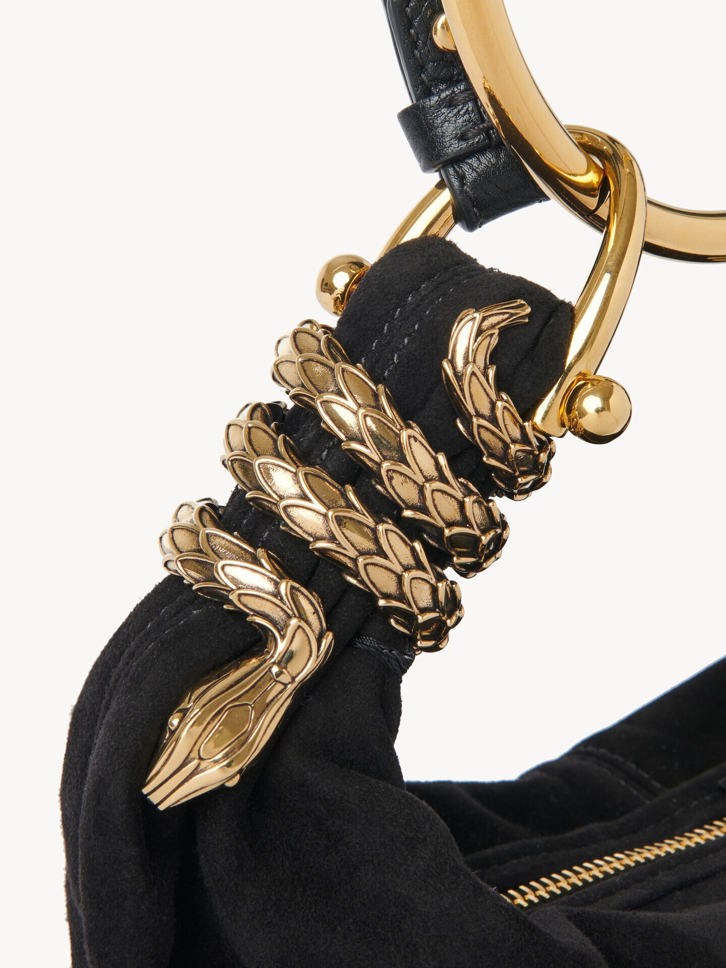 Small Snake Bracelet Hobo bag in suede leather - 6.0
