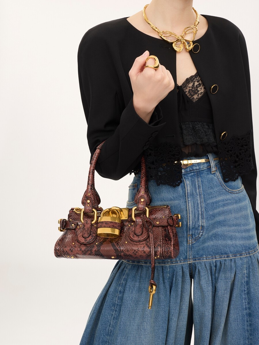 Bolso Paddington peque&ntilde;o de cuero efecto pit&oacute;n - 3