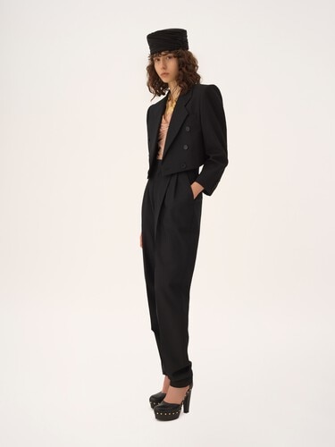 High-rise wide-leg pants in wool - 3