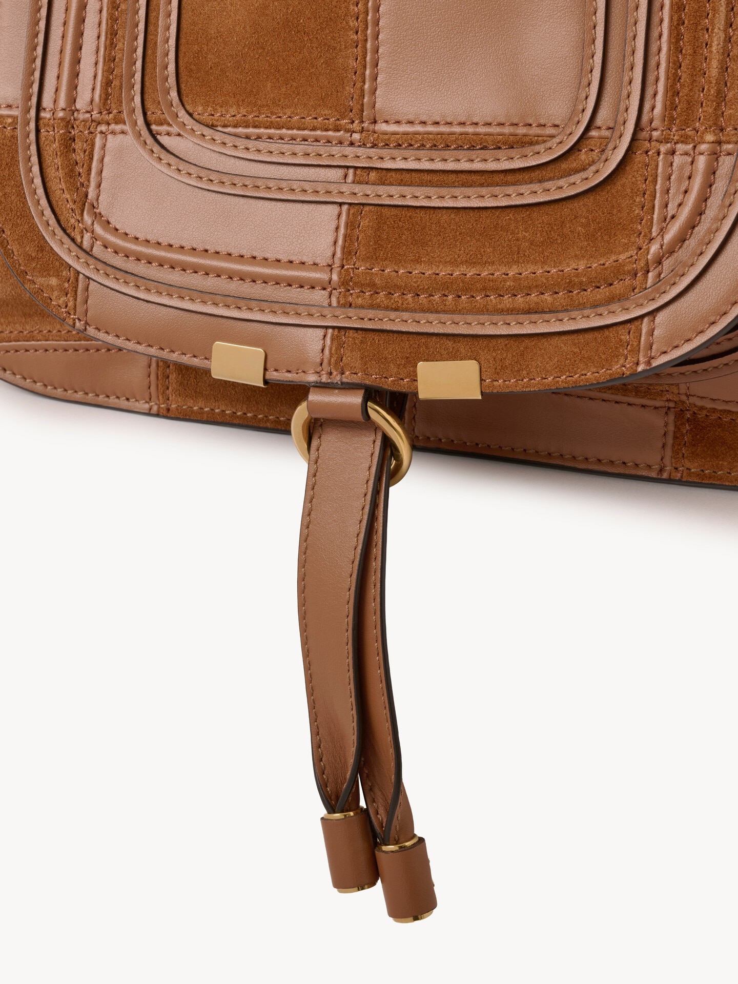 Small Marcie bag in grained & suede leather - 6.0