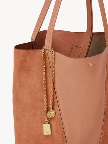 Chlo&eacute; Spin tote bag in grained & suede leather - 5