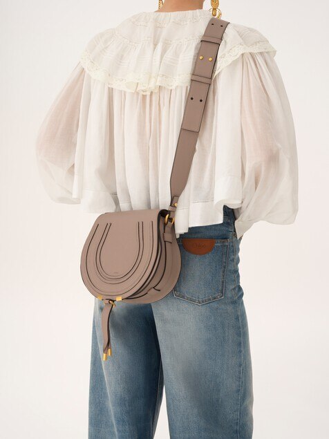 Marcie saddle bag in grained leather