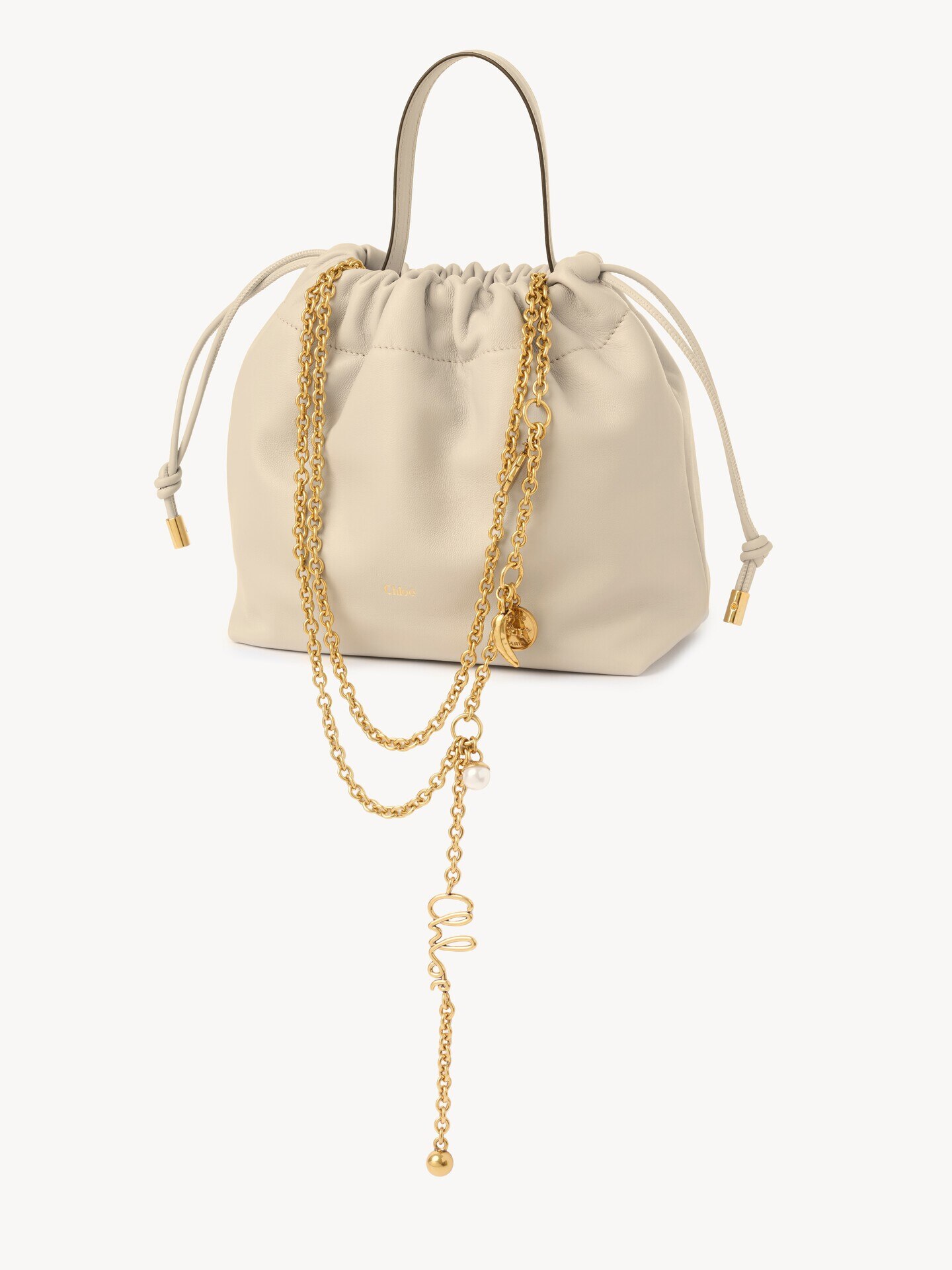 Small Chlo&eacute; Icons shoulder bag with chain in soft leather - 3.0