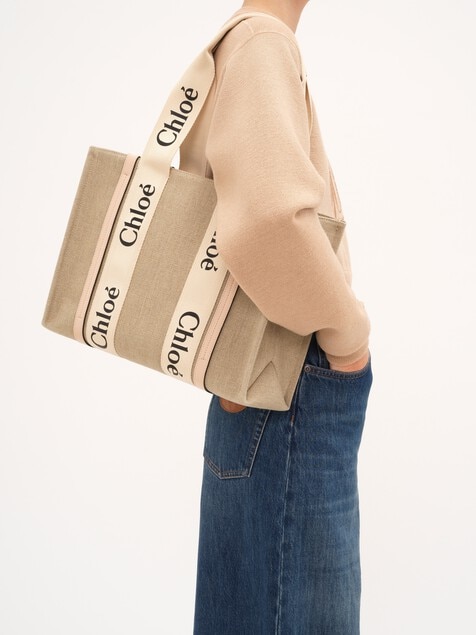 Woody tote bag in linen