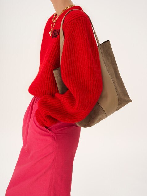 Chlo&eacute; Spin tote bag in grained & suede leather