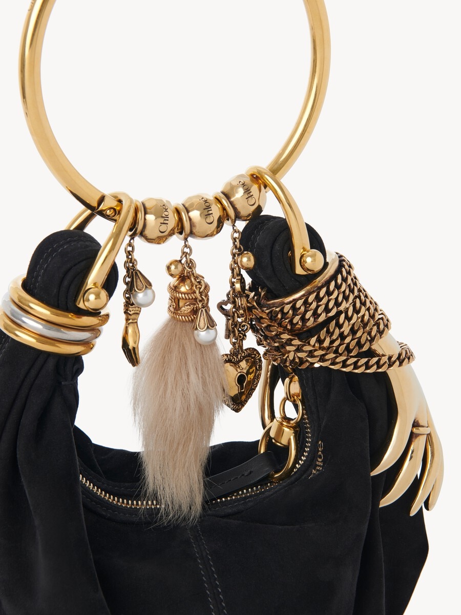 Mini Bracelet Hobo bag in suede leather - 9