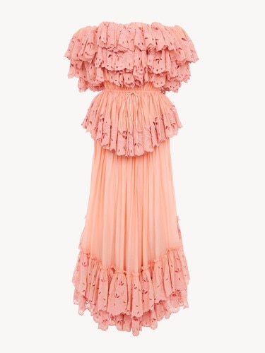 Ruffled long dress in cotton voile - 2