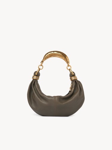 Small Bracelet hobo Bag in grained leather - 2