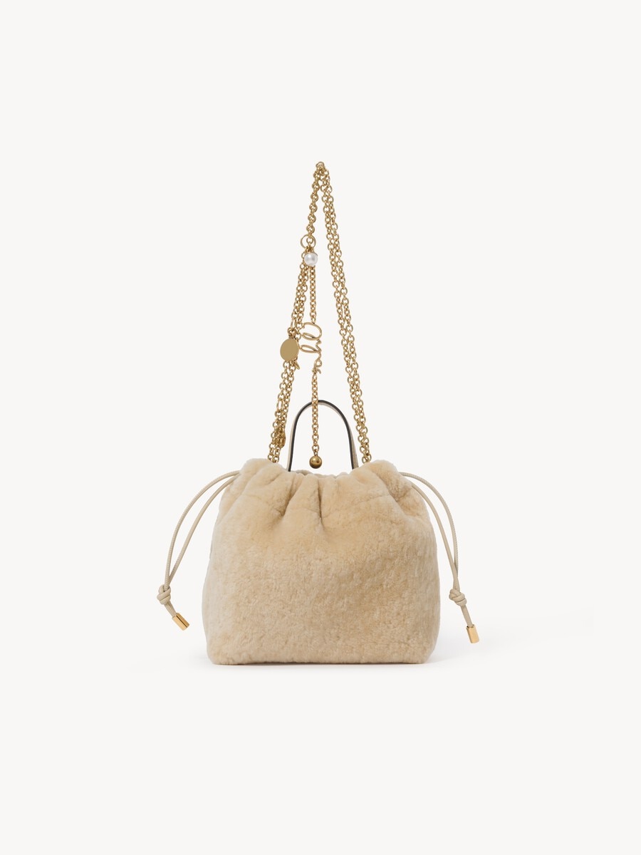 Mini Chlo&eacute; Icons shoulder bag with chain in shearling - 4