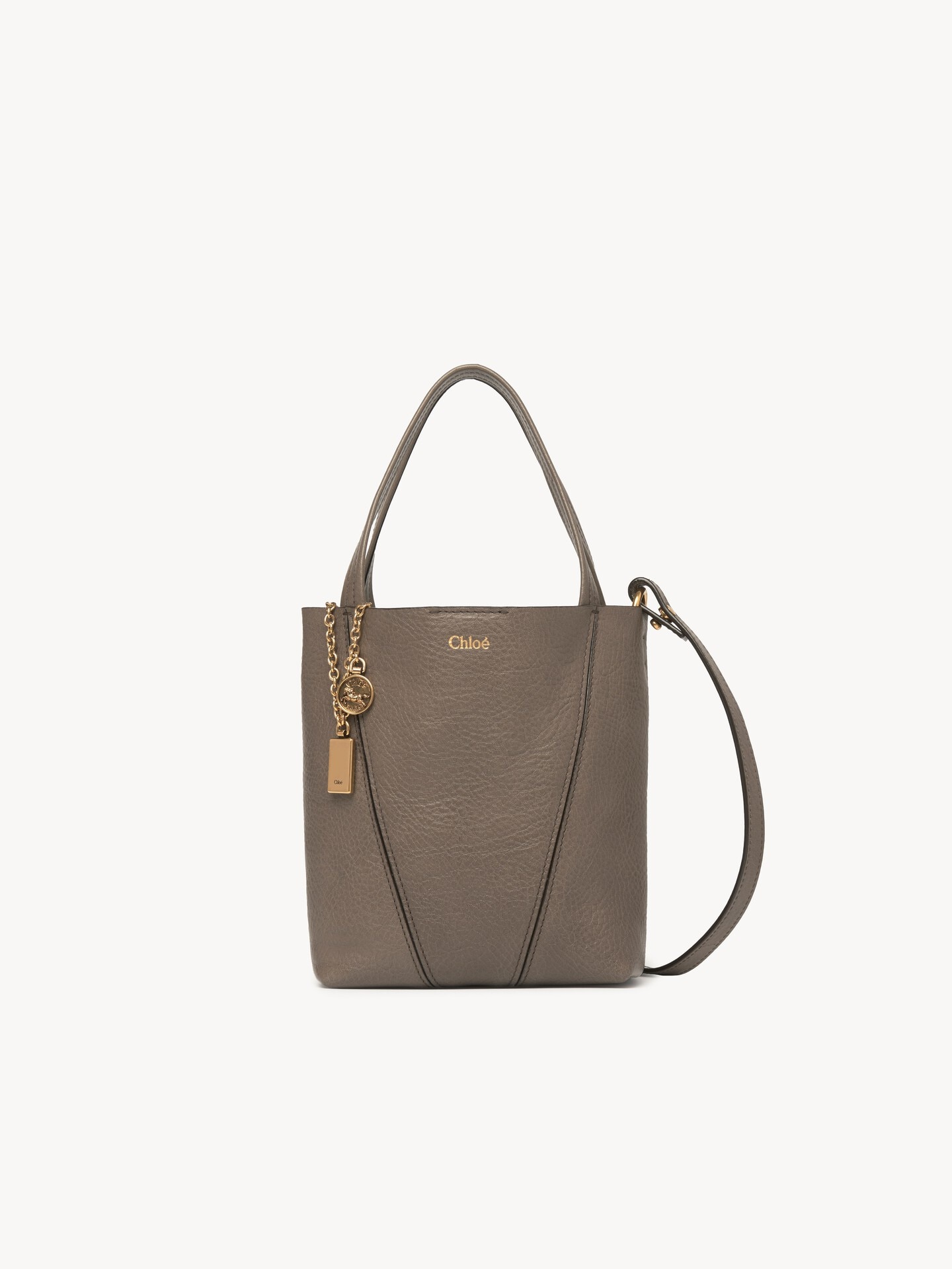Small Chlo&eacute; Spin tote bag in grained leather - 1.0