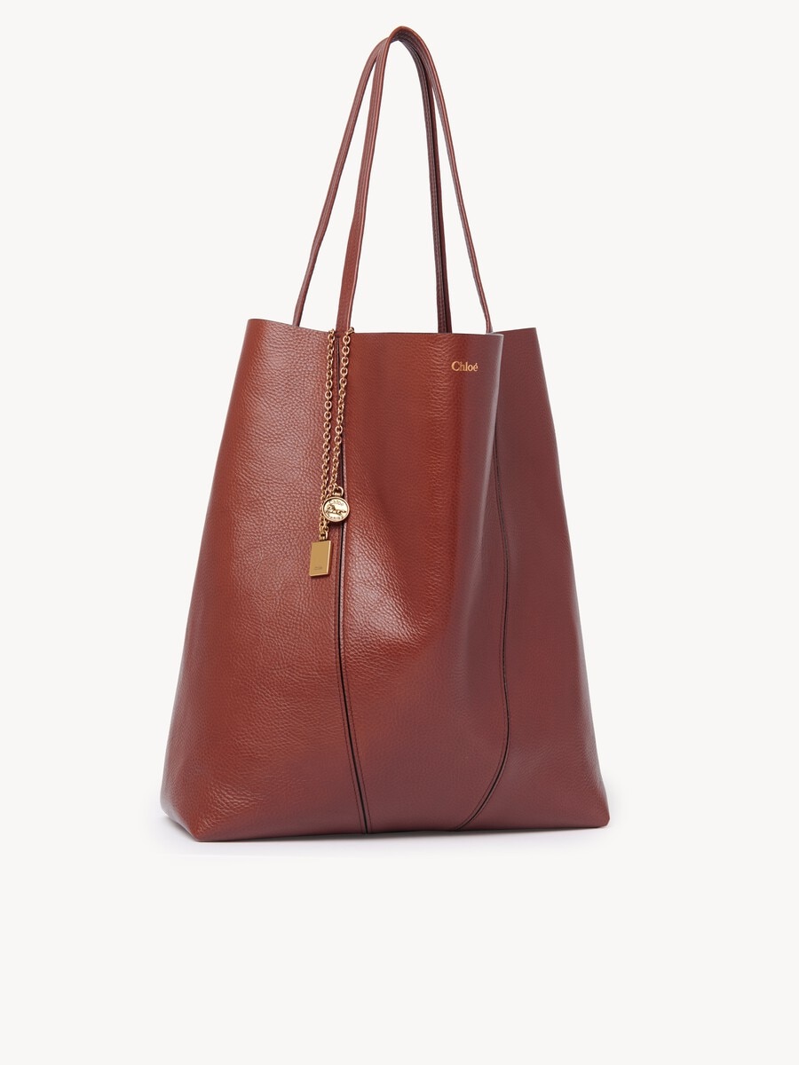 Large Chlo&eacute; Spin tote bag in grained leather - 4