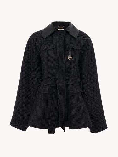 Utilitarian jacket in houndstooth wool - 2