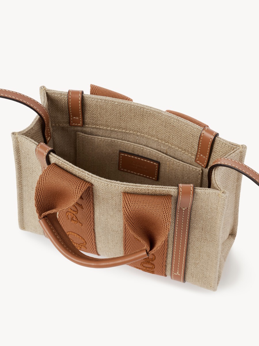 Minibolso tote Woody de lino - 6