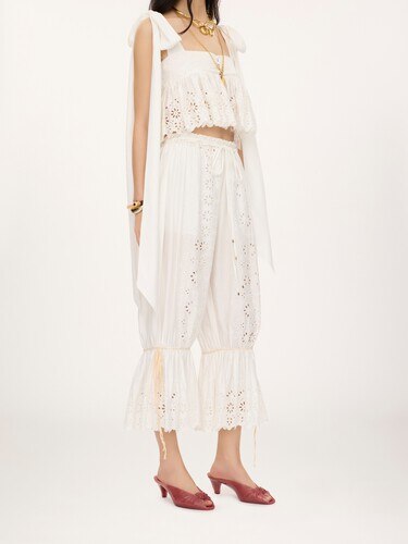 Fluid drawstring pants in soft cotton - 4
