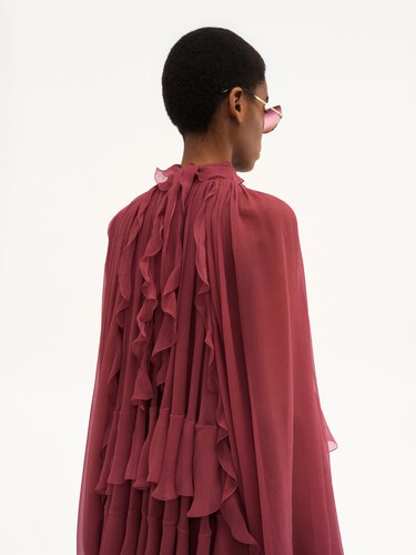 Minivestido capa de muselina de seda - 5