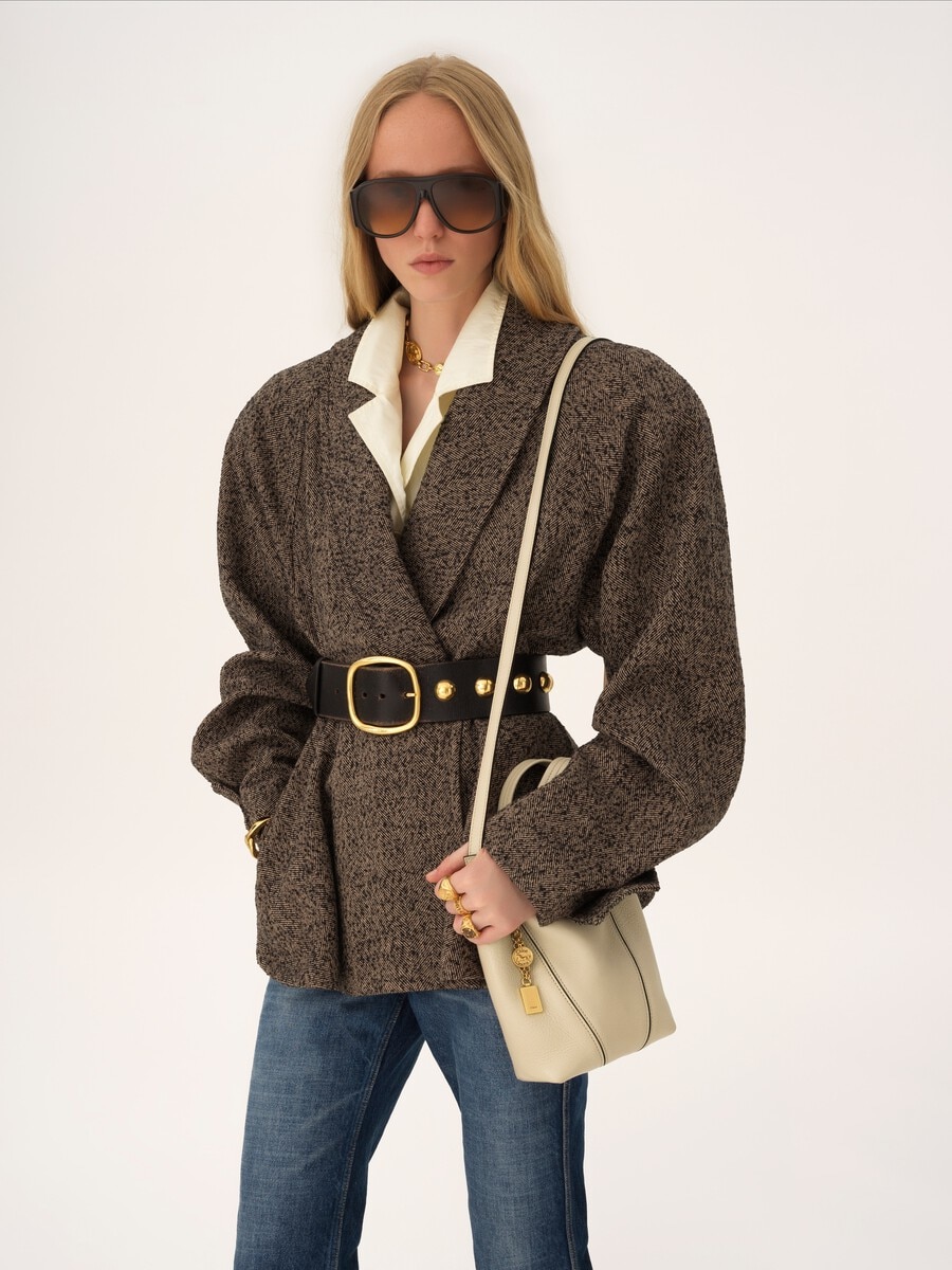Bolso tote peque&ntilde;o Chlo&eacute; Spin de cuero granulado - 3