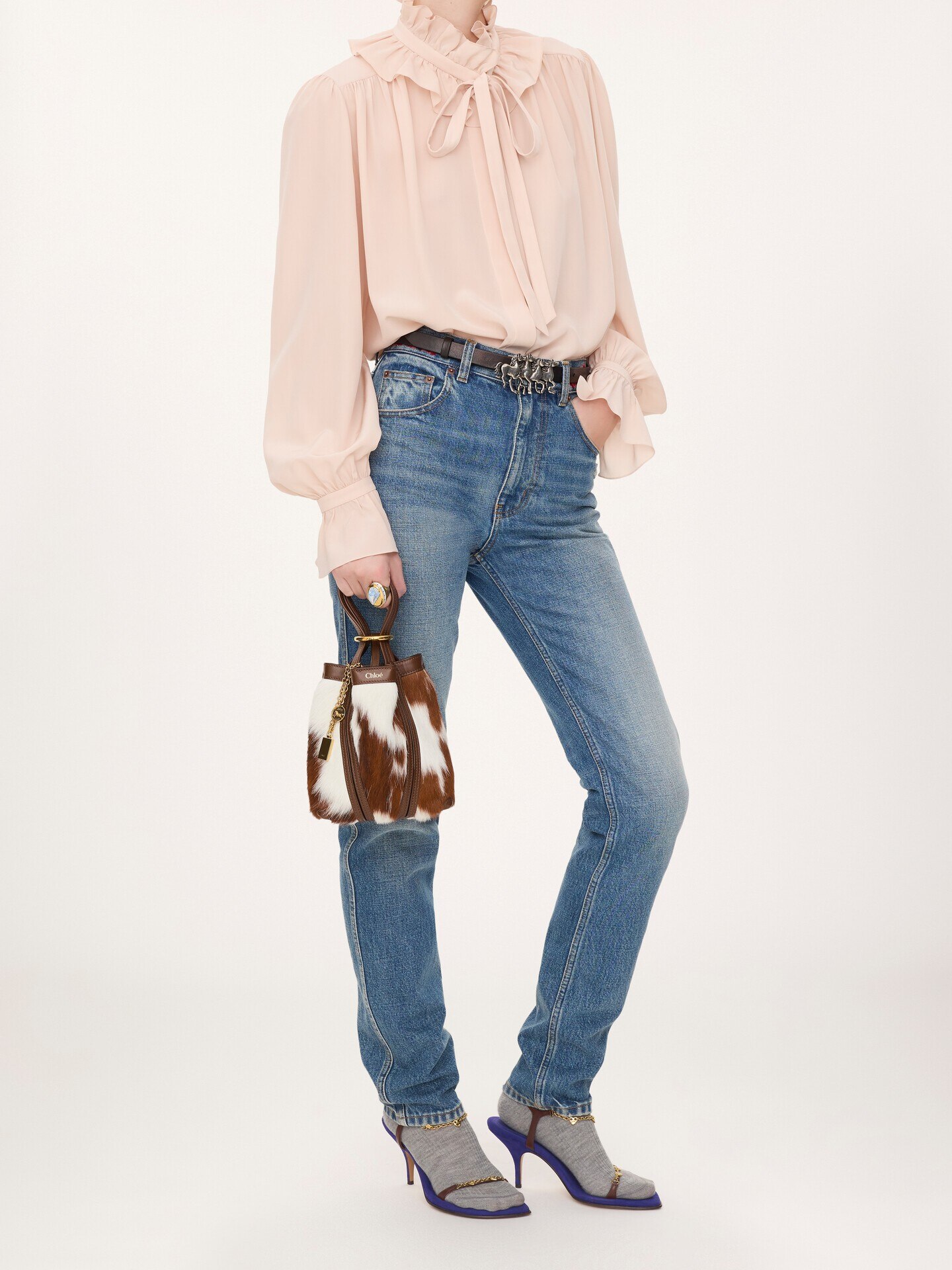 Small Chlo&eacute; Spin tote bag in hair-on leather - 6.0