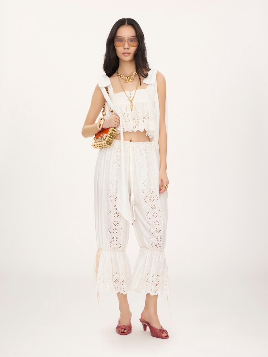 Fluid drawstring pants in soft cotton - 3