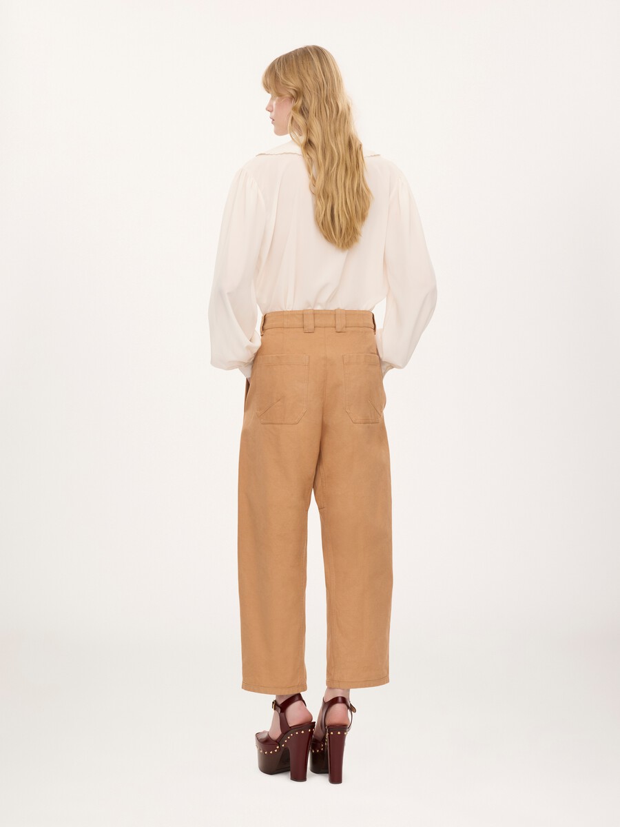 Barrel pants in cotton canvas - 5