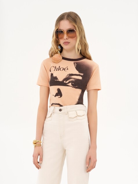 Crew-neck logo T-shirt in cotton jersey