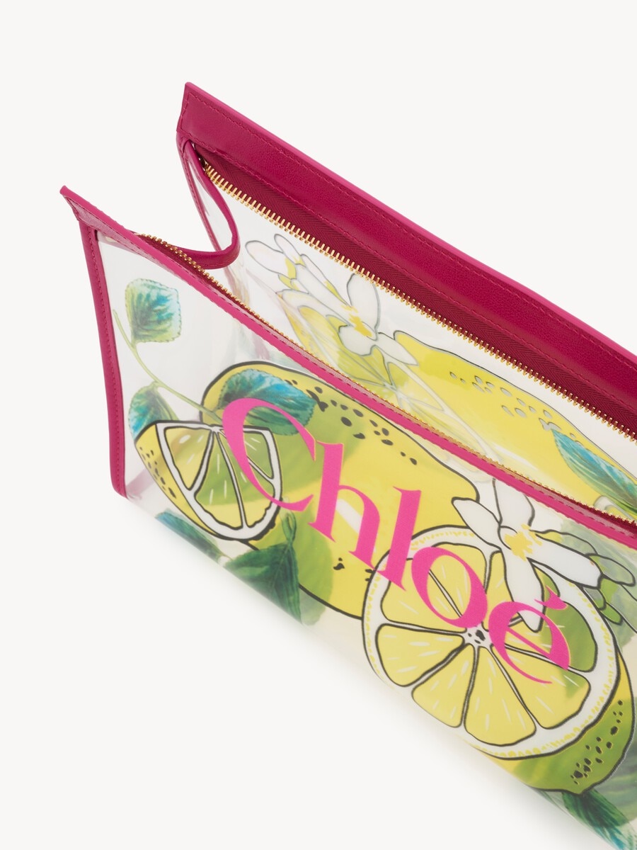 Chlo&eacute; Soleil zipped pouch in lemon-print jelly - 6